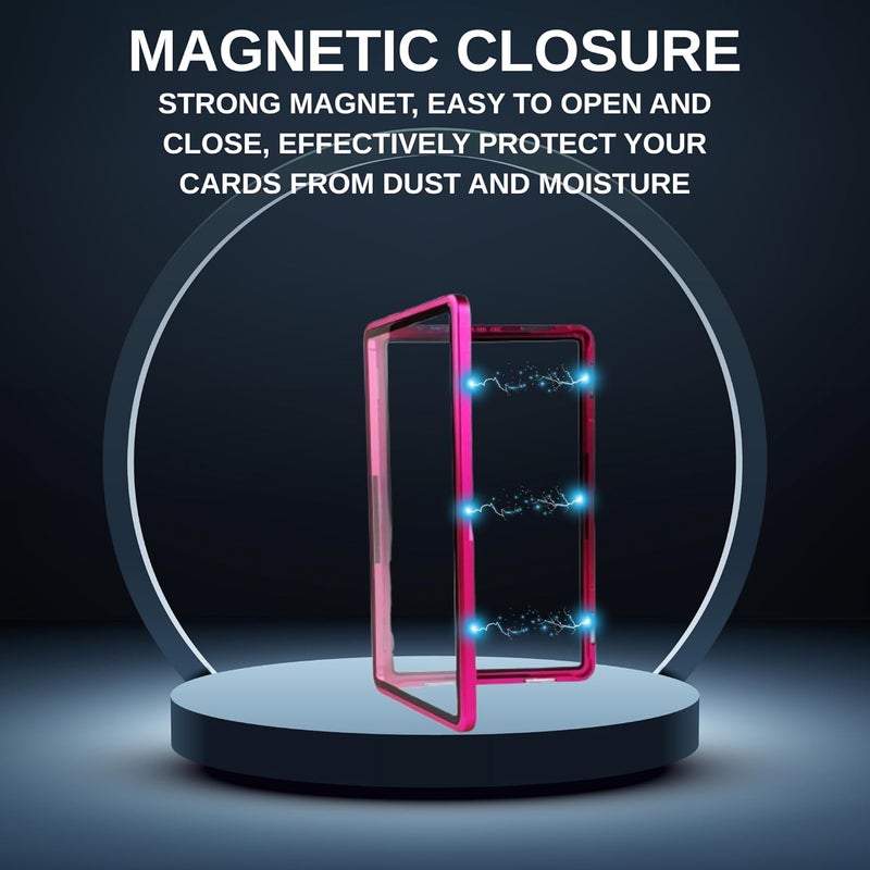 RedCap Magnetic Aluminum PSA Graded Card Holder 35PT Premium PSA Slab Protector Display Case with UV Resistant Glass Fits Standard PSA Graded Sports Trading Cards - Pink Nova - Image 4